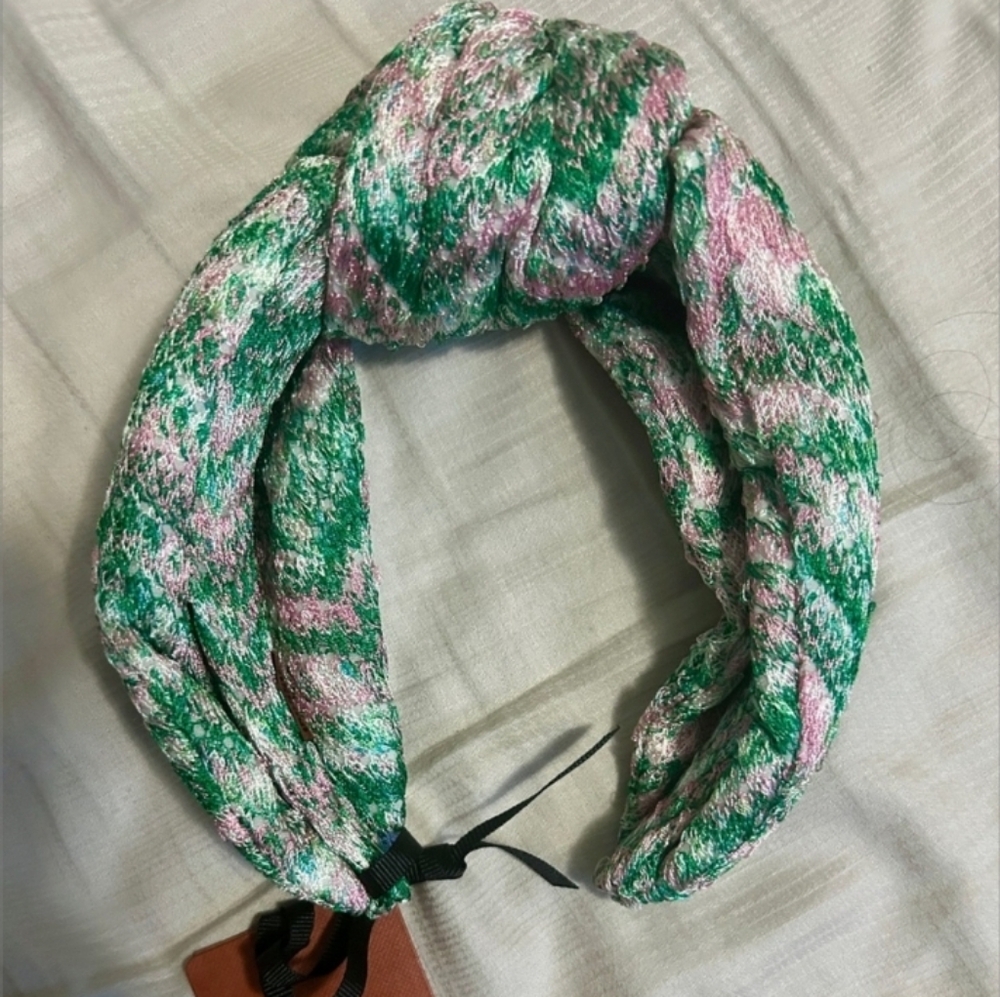 MISSONI KNITTED GREEN HEAD BAND NWT